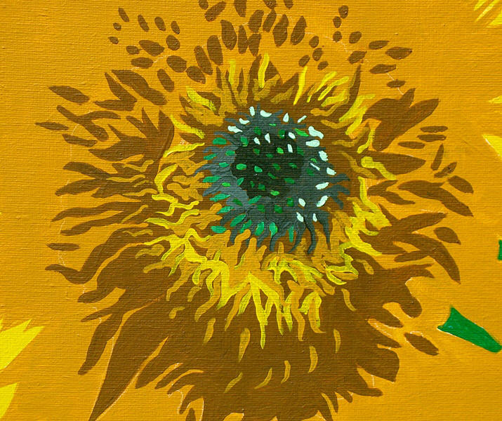 Pop Sunflower original signed painting by Michael Arnold